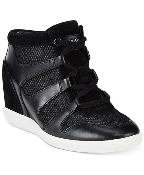 michael kors high top sneakers macys|Michael Kors black leather sneakers.